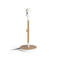 KEITH 40W, E27, USB nabíjení pro telefon Stolní lampa s objímkou, stojanový podstavec, těleso dřevo světlé a bílá, pro žárovku 1x40W, E27, 230V, IP20. rozměry d=160mm, h=400mm, vč. USB nabíjení pro telefon.