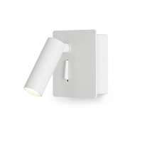 MIG Nástěnné bodové svítidlo, nastavitelný směr svícení, těleso kov, povrch bílá/černá/nikl mat, LED 3W, teplá 3000K, 150lm, 230V, Ra80, rozměry 86x86mm, d=25mm.