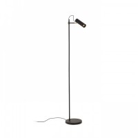 VARIA Stojací lampa, povrch černá s mosaznými prvky, pro žárovku 1x9W, GU10, 230V, IP20. rozměry hlavice d=55mm, h=188mm, lampa h=1560mm.