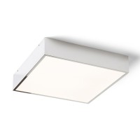 MERANO Stropní přisazené svítidlo, čtvercové, těleso kov, povrch chrom, difuzor plast opál, LED 12W/900lm, 24W/1700lm, teplá 3000K, Ra80, 230V, do koupelny IP44, rozměry dle typu.