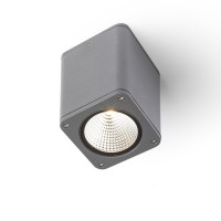 MIZZI SQ LED 12W IP54 Stropní, přisazené, venkovní bodové svítidlo, těleso hliník, povrch černá antracit, sklo čiré, LED 1x12W, teplá bílá, 3000K, 700lm 230V, IP54, tř.1, 100x100x140mm