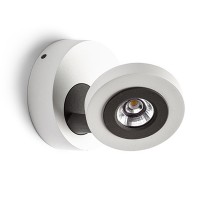 DIGA I Stropní bodové svítidlo, nastavitelný směr svícení, těleso hliník, povrch bílá, detaily černá, LED 5W, teplá 3000K, 230lm/cca 15W žár, 230V, IP20, d=85mm 100x138mm