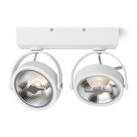 KELLY LED II Stropní, bodové, svítidlo, nastavitelný směr svícení, těleso hliník, povrch bílá, nebo černá, LED 2x12W, teplá 3000K, vyzař. úhel 24°, 600lm, 230V, IP20, rozměry 82x40x260mm