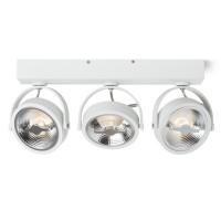 KELLY LED III Stropní, bodové, svítidlo, nastavitelný směr svícení, těleso hliník, povrch bílá, nebo černá, LED 3x12W, teplá 3000K, vyzař. úhel 24°, 3x600lm, 230V, IP20, rozměry 82x40x380mm