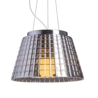 CORONA Závěsné svítidlo lustr, základna kov, povrch chrom lesk, sklo chomované, pro žárovku 1x42W, E27, 230V, IP20, sklo d=350mm, h=245mm, kabel transparentní, vč lankového závěsu l=130mm, lze zkrátit