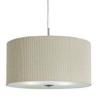 HANARH PENDANT BIG 3X7W E27 Závěsné svítido, základna kov, povrch chrom stříbrná lesk, stínítko textil, difuzor sklo mat, pro žárovku 3x7W, E27, 230V, IP20, tř.1. rozměry těleso d=600mm h=340mm, vč závěsu l=1080mm, lze zkrátit