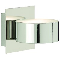 WALL LIGHT CIRCULAR Nástěnné svítidlo, těleso kov, povrch chrom stříbrná lesk, difuzor plast mat, pro žárovku 1x7W, G9, 230V, IP20, tř.1. rozměry 80x80x110mm