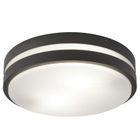 OUTDOOR 2 LIGHT ROUND Stropní venkovní svítidlo, těleso kov, difuzor plast opál, pro žárovku 2x7W, E27, 230V, IP44, tř.1. rozměry d=290mm h=80mm