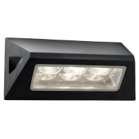 LED OUTDOOT Nástěnné venkovní svítidlo, těleso hliník, povrch lak černá mat, krycí sklo čiré, LED 1x3W, neutrál 4000K, 240lm, 230V, IP44, tř.1. rozměry 110x210x70mm