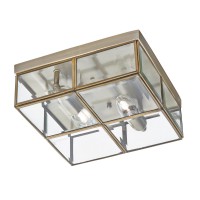 KURACEL 2X10W E14 Stropní přisazené svítidlo, základna kov, těleso kov, krycí sklo čiré, pro žárovku 2x10W, E14, 230V, IP20, tř.1. rozměry 250x250x100mm