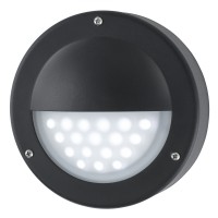 OUTDOOR LED Nástěnné venkovní svítidlo, těleso hliník, povrch lak mat, difuzor plast opál, LED 1x3W, neutrál 4000K, 180lm, 230V, IP44, tř.1. rozměry d=140mm h=50mm