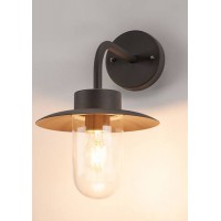 TELDE 60W E27 IP44 nástěnné Venkovní nástěnné svítidlo, těleso hliník, povrch černá antracit, sklo čiré, pro žárovku 1x60W, E27, A60, 230V, IP44, rozměry d=230mm, h=370mm.