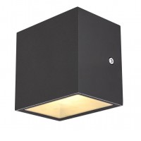 SITRA CUBE WL Nástěnné venkovní svítidlo, těleso hliník, povrch antracitová/bílá/rezavá, difuzor sklo, LED 10W, 560lm, teplá 3000K, 230V, IP44, rozměry 115x110x84mm, svítí nahoru, dolů.