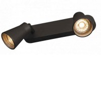 AVO DOUBLE QPAR51 CW Nástěnné nebo stropní bodové svítidlo, nastavitelný směr svícení, těleso ocel, povrch černá/bílá/šedá, pro žárovku 2x50W, GU10, 230V, IP20, tř.1, rozměry tělesa 240x115x95mm, rozměry hlavice d=62mm.