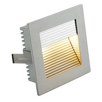 FRAME CURVE LED Vestavné svítidlo do stěny těleso hliník, rámeček šedostříbrná, nebo bílá, reflektor hliník šedostříbrná, LED 1W, neutrální 4000K/110lm, teplá 3000K/90lm, Ra80, 350mA, 90x90x38mm, montážní box SAMOSTATNĚ