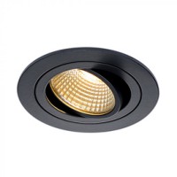 SENCO LED 6W Vestavné, bodové svítidlo, výklopné +-30°, těleso hliník, povrch černá, bílá, nebo hliník česaný hliník, LED 6W, teplá 2700K/3000K, vyzařovací úhel 38°, Ra80, vč trafa 230V/350mA na kabelu, tř.2, d=93mm, h=65mm