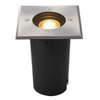 SOLASTO Zemní svítidlo, těleso plast a nerez, povrch nerez, pro žárovku 6W, GU10 ES50, 230V, IP55, rozměry 120x120mm, h=152mm, vč. mont. boxu