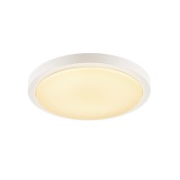 AINOS LED Stropní stropní nebo nástěnné venkovní svítidlo, těleso hliník, povrch bílá, antracitová, difuzor plast, LED teplá 3000K, 1430lm, 100-277V, IP44, rozměry d=300mm h=65mm