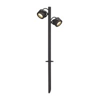 PLAYGROUD 360 SL BODEC Sloupkové svítidlo bodové, nastavitelný směr svícení, pro osvětlení záhonů s bodcem, těleso hliník, barva černá antracit, krycí sklo čiré, pro LED 2x9W, GX53, 230V, IP44, hlavice d=100mm, v=670mm
