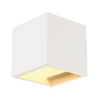 PLASTRA CUBE Nástěnné svítidlo základna kov, těleso sádra, povrch bílá, pro žárovku 1x42W, G9, 230V, IP20, tř.1, rozměry 115x115x115mm, svítí nahoru/dolů