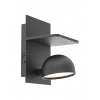 DENDO WL 7W USB Nástěnné svítidlo, nastav. směr svícení, základna hliník, povrch černá/bílá, dif plast opál, LED 7W, 711lm, teplá 3000K, stmív, 230V, IP20, tř.1, rozměry 100x150x113mm, USB vstup, vč vypínače na tělese.
