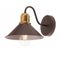 KAMZE W, 1x42W, E27 Nástěnné svítidlo, těleso kov, povrch hnědá mat s měděnými prvky, pro žárovku 1x42W, E27, 230V, IP20, tř.1, rozměry d=210mm, h=180mm.