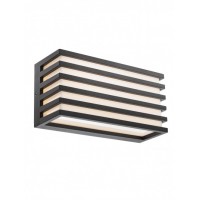 DERGI WL RC 12W IP54 Nástěnné venkovní svítidlo, těleso hliník, povrch tm. šedá, difuzor plast opál, LED 12W, 1320lm, teplá 3000K, 230V, IP54, tř.2, rozměry 220x108,5x82mm.