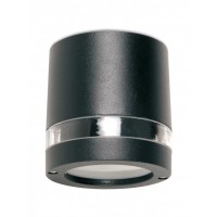 FOCUS Stropní venkovní stropní svítidlo, těleso hliník, povrch černá mat, difuzor polykarbonát transparentní, pro žárovku 1X28W, GU10, 230V, IP44, tř.1, rozměry 100x102mm