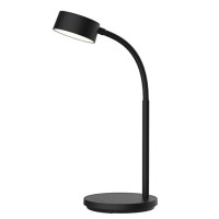 AMET TL 4,5W CCT USB Stolní lampa, nastav. směr svícení, husí krk, těleso plast černá/bílá, dif plast opál, LED 4,5W, 300lm, dotyk. CCT nastav teplota 3000K-6500K, dotyk stmív., USB napájení, IP20, 350x130x76mm, vč dotyk vypínače
