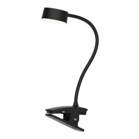 AMET AMET TL 2W CCT USB Stolní lampa se skřipcem, nastav. směr svícení, husí krk, těleso plast černá/bílá, dif plast opál, LED 2W, 210lm, dotyk. CCT nastav teplota 3000K-6500K, dotyk stmív., USB napájení, IP20, 350x120x76mm, vč dotyk vypínače