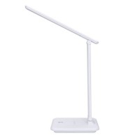 KAMENO FL 10W CCT Stolní lampa, vyklápěcí rameno, těleso plast, povrch imitace kůže bílá, LED 10W, 490lm, CCT nastav teplota 3000K-6000K, stmív., 230V, IP20, 330x120x300mm