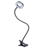KOLA TL 8W CCT Stolní lampa, nastav. směr svícení, husí krk, těleso kov, povrch černá, dif plast opál, LED 8W, 300lm, CCT nastav teplota 3000K-5000K, stmív., USB napájení, IP20, 630x110x90mm, vč. klipu.