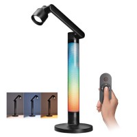 SID TL 10W CCT RGB Stolní lampa, nastav. směr svícení, těleso kov a plast, povrch černá a šedá, LED 10W, 600lm, ovl. (součástí) CCT nastav teplota 3000K-5000K, stmív.,RGB, napájení USB, IP20, 365x155x250mm.
