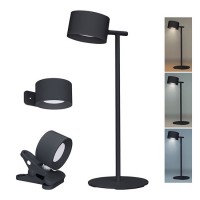 COMAR LED 4W 3v1 Lampička 3v1 - stolní/nástěnná/se skřipcem. těleso plast černá/bílá, dif plast opál, LED 4W, 280lm, dotyk. CCT nastav teplota 3000K-6500K, stmív., USB napájení, 3,7V baterie Li-ion, IP20, 320x120x140mm