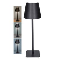 HERK 120lm, CCT, USB Stolní lampa, těleso kov, povrch černá/bílá, dif plast opál, 120lm, dotyk CCT přepín teplota teplá 3000K-denní 6500K, stmív, Ra80, napájení USB 3,7V baterie 2000mAh, d=110mm, h=350mm.