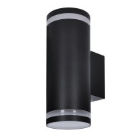 RAILY 2x30W, GU10, IP54 Nástěnné venkovní svítidlo, materiál hliník, povrch černá, difuzor plast opál, pro žárovku 2x30W, GU10, 230V, IP54, rozměry d=75mm, h=200mm, svítí nahoru/dolů.