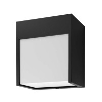 REKLO 12W IP44 Nástěnné venkovní svítidlo, těleso hliník, povrch černá, difuzor plast opál, LED 12W, 560lm, teplá 3000K, Ra80, 230V, IP44, rozměry 125x85x135mm.