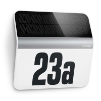 MANETOR NUMER SOLAR LED 1X0,03W Nástěnné venkovní svítidlo solární s číslem domu, těleso kov chrom, difuzor plast mat, soumrak 2lx, LED 1x0,03W, neutrál 4000K, montážní výška 1,8m, IP44, tř.3. tepl -20+40, rozměry 227x242x51mm