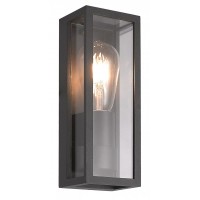 ARAMIS W Nástěnné venkovní svítidlo, těleso hliník, povrch černá, difuzor plast transparentní, pro žárovku 1x15W, E27, 230V, IP65, rozměry 265x95x90mm