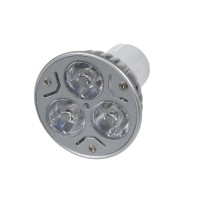 LED GU10 RGBY LED žárovka, těleso kov šedostříbrná, 3x LED čip žlutá, zelená, modrá nebo červená, LED 3,2, GU10, 230V, úhel svícení 60°, IP20, rozměry d=50mm, h=58mm