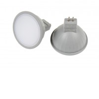 LED žárovka GU5,3 3,5W LED žárovka bodová, těleso plast šedá, difuzor plast opál, LED 3,5W, 270lm, neutrální 4000K, GU5,3, MR16, vyzař. úhel 100°, Ra80, 12V, rozměry d=50mm, h=48mm