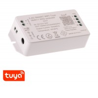 SMART stmívač CCT SMART stmívač pro CCT LED pásky, 192W, TUYA WiFi, dosah až 30m, vstup 12-24V, rozměry 100x47x23mm.
