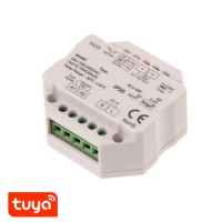 SMART Tuya WiFi stmívač 0-10V, nebo 1-10V RF přijímač, stmívač smart Tuya WiFi, na 0-10V, nebo 1-10V, 20mA, 230V, IP20, plast, bílá, rozměry 52x52x26mm, do KU68
