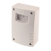 Soumrakový detektor I Soumrakový senzor, s funkcí nočního útlumu, max. 350W LED, 3-500lx, 230V, IP44, rozměry 70x109x40mm.