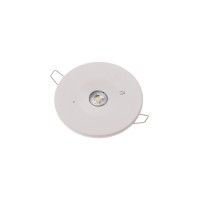 GLOT Emergenecy 2W Podhledové nouzové svítidlo plast bílá, SA - pro běžné i nouzové svícení, LED 2W, 160lm/200lm, denní 6000K, záloha 2h, 230V, IP20, tř.2, rozměry d=97,8mm, h=33,5mm.