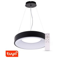 CASACU HL R 32W/48W/60W, SMART Závěsné svítidlo, těleso kov, povrch bílá/černá, dif plast opál, LED 32W/48W/60W, smart TUYA WIFI, dálk ovladačem (součástí) CCT nast teplota teplá 3000K - denní 6000K, stmív.,230V, IP20, rozměry dle typu.