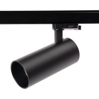 LED 30W, 5CCT, 36° Bodové kolejnicové svítidlo, hliník, černá, LED 30W, 2900lm, přepínatelná teplota 5CCT teplá 2700K/3000K/neutr 4000K/5000K/denní 6500K, Ra80, vyzař. úhel 36°, Ra80, 230V, IP20, rozměry d=76mm, h=176mm, do 3F lišty Global Trac