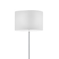 JOJO Stojací lampa, základna kov, povrch nikl mat, kryt textil opál, černý, hnědý, pro žárovku 1x60W, E27, 230V, IP20, tř.1, d=350mm, l=1600mm, vypínač na kabelu.