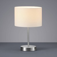 JOJO Stolní lampa, základna kov, povrch nikl mat, stínítko textil bílá, černá, hnědá, difuzor sklo mat, pro žárovku 1x28W, E27, 230V, IP20, zař.tř.2, rozměry dle typu