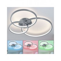 ONCE C LED 36W, RGBW CCT Stropní svítidlo, těleso kov, nikl mat, nebo, černá difuzor plast opál, LED 36W, dálk ovl, nebo smart telefon WIZ, stmívání, nast teplota CCT teplá 3000K - denní 6000K, RGBW, Ra80, 230V IP20, 790x640x100mm